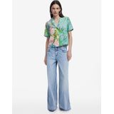 Desigual - Blouse 'Miami' - Beige - Bloemenprint - Kwartmouw