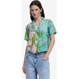 Desigual - Blouse 'Miami' - Beige - Bloemenprint - Kwartmouw