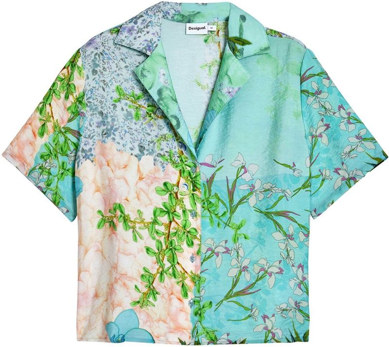 Desigual - Blouse 'Miami' - Beige - Bloemenprint - Kwartmouw