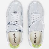 Desigual - Sneakers - Zilver - Imitatieleer - Vetersluiting