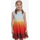 Desigual - Jurk - Pastelblauw / Oranje / Rood / Bourgogne - Knielengte - Mouwloos
