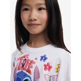 Desigual - Cropped T-shirt - Korte Mouwen - Ronde Hals - Stitch Print