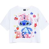 Desigual - Cropped T-shirt - Korte Mouwen - Ronde Hals - Stitch Print