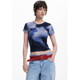 Kiss - T-shirt met Motiefprint in Jersey - Slanke Pasvorm