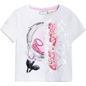 Desigual Spider-Man T-shirt wit met glitter