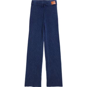 Desigual wide leg high waist casual broek donkerblauw