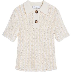 Desigual - Gehaakte Top - Ecru
