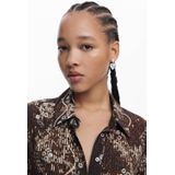 Desigual - Blousejurk - Crème - Donkerbruin - Jade Groen