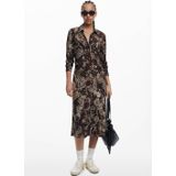 Desigual - Blousejurk - Crème - Donkerbruin - Jade Groen