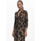 Desigual - Blousejurk - Crème - Donkerbruin - Jade Groen