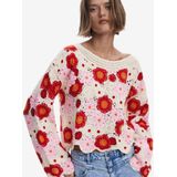 About You - Gebreide Trui - Ronde Hals - Bloemenprint - Katoen