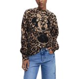 Desigual - 25WWJF43 - Trui - Bruin - Ronde Hals - Lange Mouwen