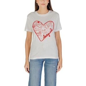 Desigual - T-shirt - Wit - Korte Mouwen - Ronde Hals