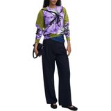 Desigual - Floral Knitwear - Groen - Dames - Lange Mouwen - Ronde Hals