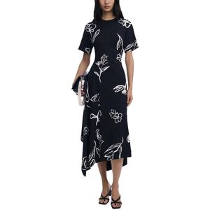 Jurk - Midi - Multicolor - Asymmetrische Zoom - Korte Mouwen