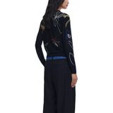 Desigual - Floral Pattern - Trui - Zwart - Lange Mouwen - Ronde Hals