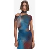 Desigual - Mesh Midi Jurk - Multi - Korte Mouwen - Bodycon