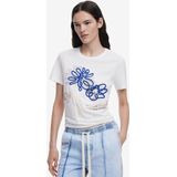Desigual - Bloemen T-shirt - Katoen - Korte Mouwen - Ronde Hals