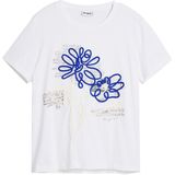 Desigual - Bloemen T-shirt - Katoen - Korte Mouwen - Ronde Hals