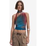 Desigual - Mesh One Shoulder Top - Multi - Blousetop