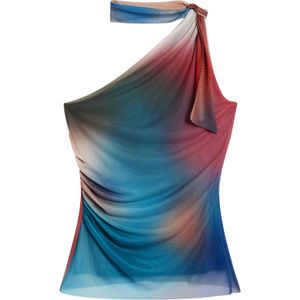 Desigual - Mesh One Shoulder Top - Multi - Blousetop