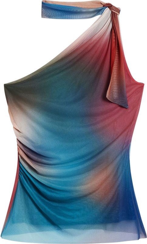Desigual - Mesh One Shoulder Top - Multi - Blousetop