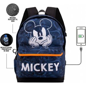 Rugzak Karactermania Mickey Mouse - Blauw, Multicolor (45x37x15 cm) + Output voor USB-kabel