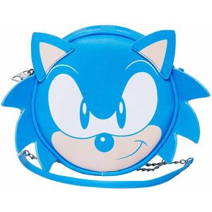 Sega-Sonic Speed-Sack met schouderriem, rond, blauw, blauw, schoudertas rond, Blauw, schoudertas rond speed