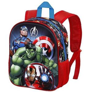 The Avengers Superhero kleine 3D-rugzak, blauw, één maat, kleine 3D superhelden rugzak, Blauw, Kleine 3D superheld rugzak