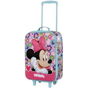 Minnie Mouse Hartvormige koffer met wieltjes, roze, één maat, 3D-trolley met zachte hartvorm, Roze, Zachte 3D-trolley met hart