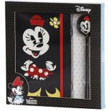 Minnie Mouse Face Gift Box met dagboek en modieuze balpen, roze, 22,9 x 23,7 cm