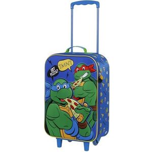 Karactermania Ninja Turtles Mates-Soft 3D trolley koffer, groen, 17 x 33 x 52 cm, inhoud 26 l, Groen, Eén maat, Zachte 3D Trolley Koffer Mates