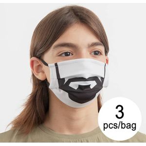 Hygiënisch en herbruikbaar gezichtsmasker gemaakt van stof Beard Luanvi Maat M Pakket van 3 stuks