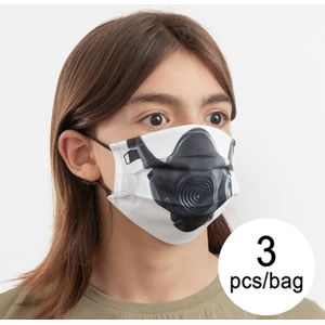 Hygiënisch en herbruikbaar gezichtsmasker gemaakt van stof Gas Luanvi Maat M Pakket van 3 stuks