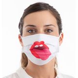 Hygiënisch en herbruikbaar gezichtsmasker gemaakt van stof Tongue Luanvi Maat M Pakket van 3 stuks