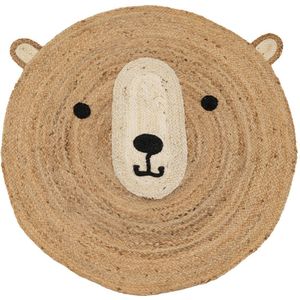 LOLAhome Natuurlijk beer-tapijt van jute, Ø 100 cm