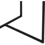 LOLAhome Bijzettafel met spiegel en zwart metaal, 59 x 59 x 67 cm