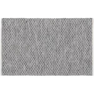 LOLAhome Handgenaaid tapijt, ruitpatroon, grijs, katoen en polyester, 120 x 180 cm