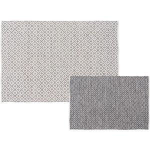 Teppich Weiß Grau 70 % Baumwolle 30 % Polyester 160 x 230 cm