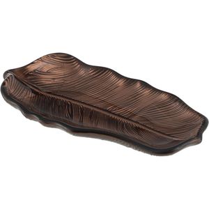 BigBuy Home Plateau marron feuille de plante 21 cm