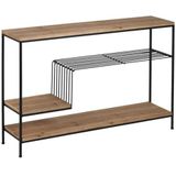 BigBuy Home Rek bruin zwart hout ijzer 110 x 28,5 x 76 cm