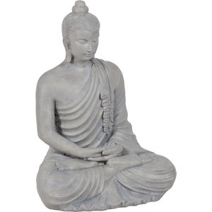 BigBuy Home Sculptuur Boeddha grijs 46,3 x 34,5 x 61,5 cm
