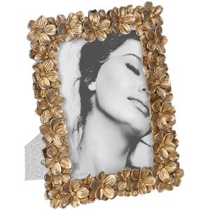 BigBuy Home Gouden fotolijst polyresin bloemen 18,4 x 1,8 x 23,2 cm