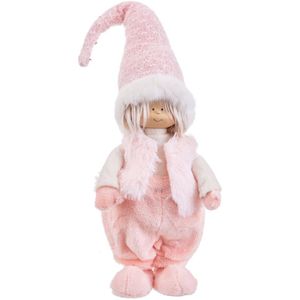 51 cm roze polyfoam kinderen kerstpop