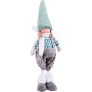LOLAhome 40,6 cm grote kerstpop van turquoise stof