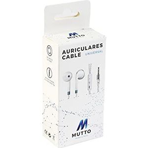 MUTTO Stereo in-ear hoofdtelefoon met 1,2 m kabel, 3,5 mm jack met volumeregeling, multifunctionele knop en handsfree microfoon