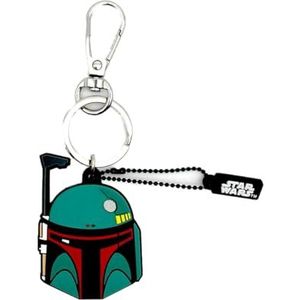 WONDEE Star Wars Mandalorian [2-in-1 sleutelhanger + USB-stick, grappige 32 GB] Boba vet figuren, officiële Disney Star Wars-merch, Star Wars-cadeaus voor kinderen, vrouwen en mannen