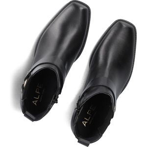 ALPE 52941705 Enkellaarsjes - Dames - Zwart - Leer - Met Rits