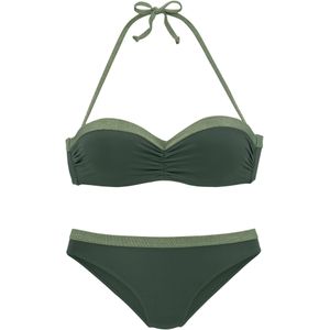 Jette Joop - Beugelbikini - Olijf - Glinsterende Inzetten - Bandeaumodel