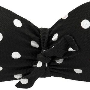 Lascana Voorgevormde Strapless Bandeau Bikinitop met Textuur Zwart/Wit